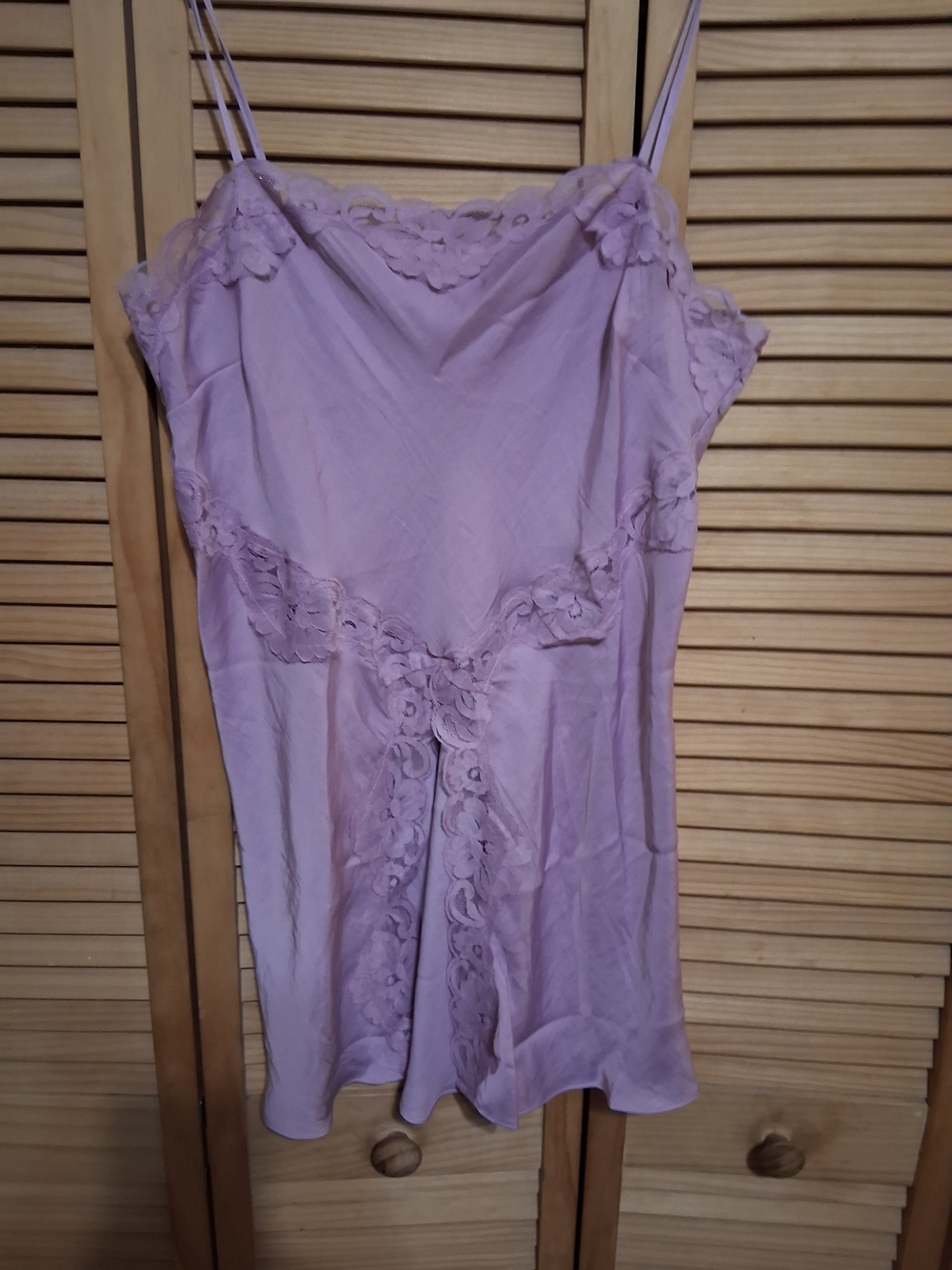 Anthropologie Lavender Lace-Trim Slip Chemise